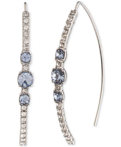 givenchy crystal pave threader earrings|givenchy crystal earrings.